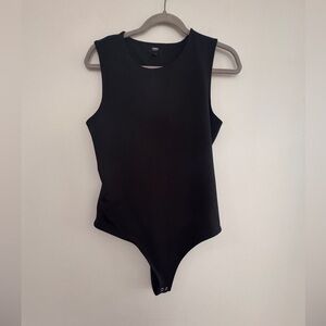 Express Black Cut Out Back Body Suit, Body Contour Top